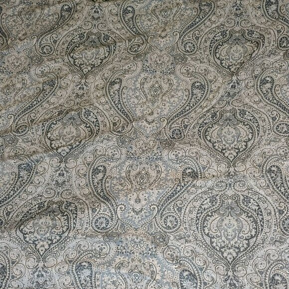 Ralph Lauren Queen / Full Reversible Comforter Blue Paisley Stripes 100% Cotton - Picture 8 of 8